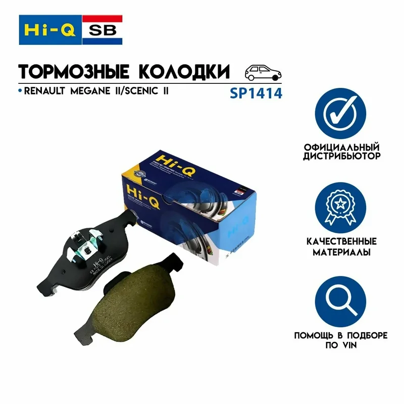 Колодки передние Renault Megane II/Clio III/Laguna III Sangsin SP1414