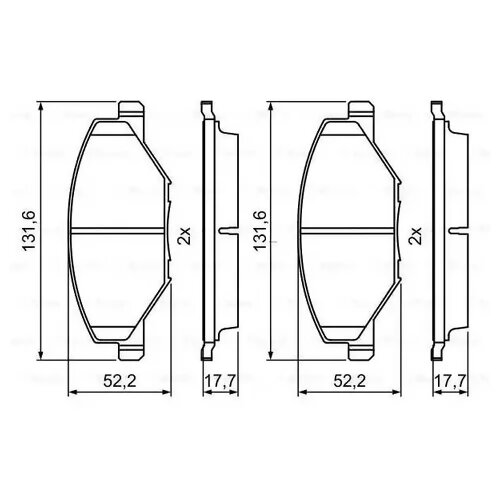 Bosch 0986495390 Колодки тормозные передние Skoda Fabia 1.2, VW Polo RUS 1.6 12