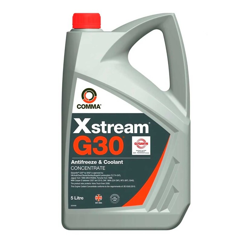 COMMA XSR5L Антифриз (концентрат) Xstream G30 Antifreeeze & Coolant Concentrate Красный BASF GLYSANTIN G30 (VW Code G12 / G12 Plus)