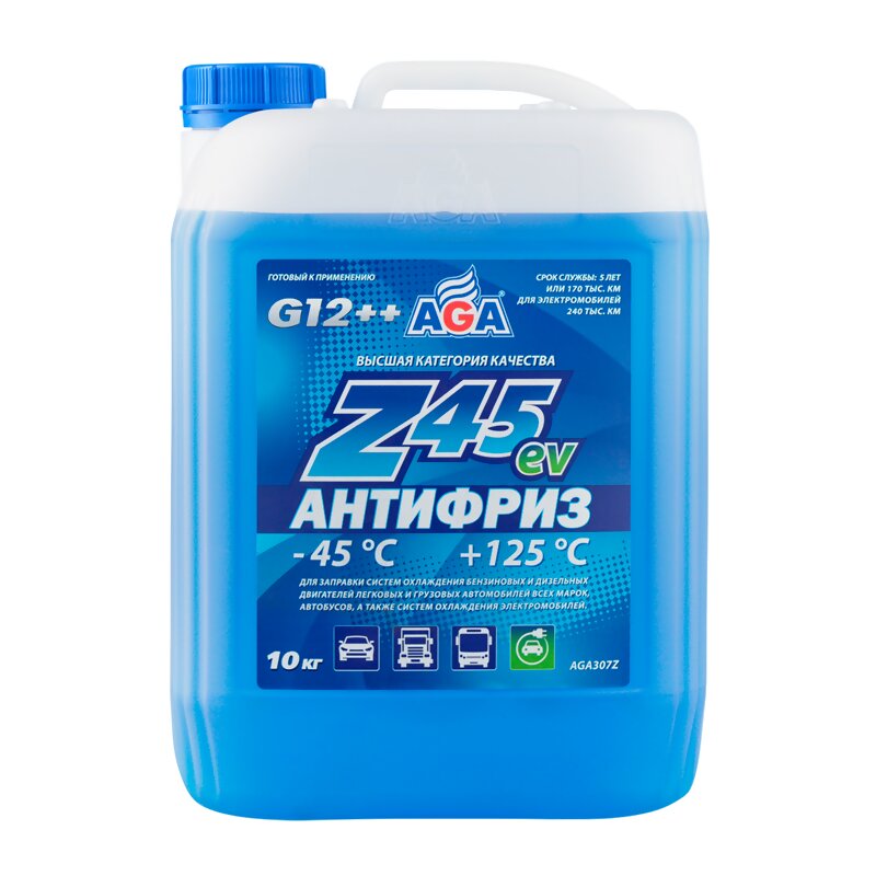Антифриз для электромобилей AGA Z45 G12++ -45C 10кг