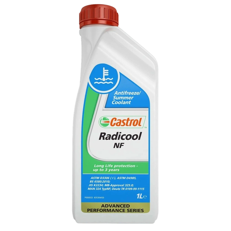 CASTROL RADICOOL NF 1L Концентрат охлаждающей жидкости Castrol 15FE74: синего цвета, с увеличенными интервалами замены, на основе моноэтиленгликоля с гибридной технологией, для систем охлаждения современных двигателей легковых и грузовых автомобилей, включая высокофорсированные бензиновые и дизельные двигатели, 1 л. От официального дистрибьютора Castrol!