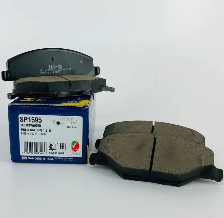 Колодки передние Skoda Fabia II, III 07- / Rapid I, II 12-; VW Polo Sedan I, II 10- Sangsin SP1595