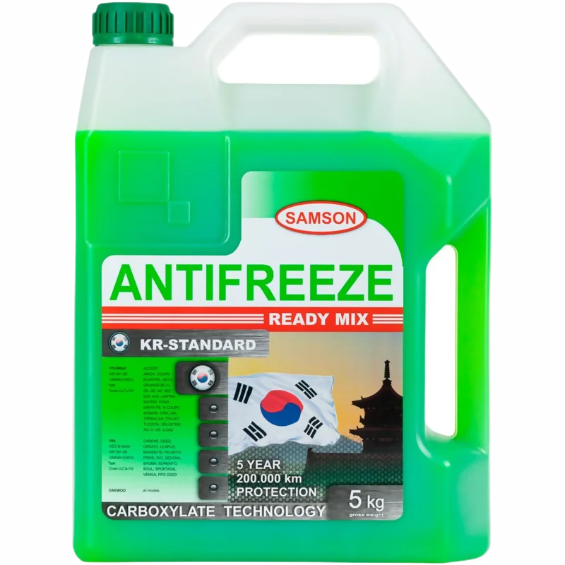 803405 SAMSON Антифриз зеленый SAMSON KR-Standard, LLC 200 000 км, OAT, 5 кг. готовый