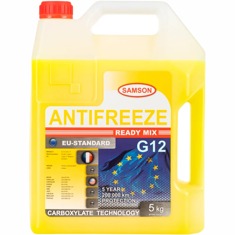 Антифриз желтый SAMSON EU-Standard G12 LLC, OAT, 5кг.
