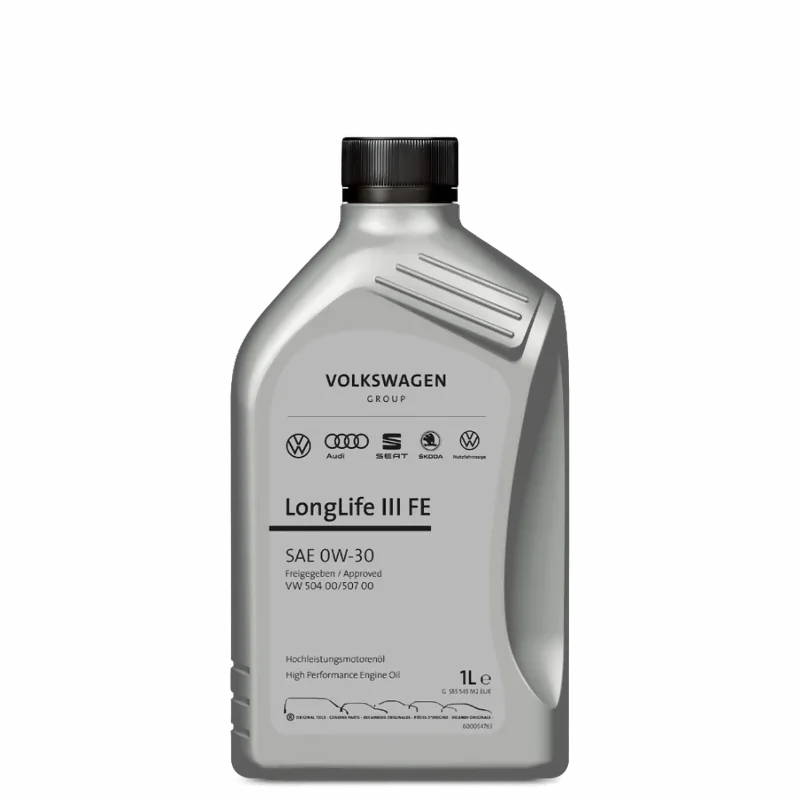 VAG LongLife III FE 0W-30 G S55 545 M2, 1 л. Оригинальное Volkswagen GS55545M2, высокотехнологичное, полностью синтетическое моторное масло для современных бензиновых и дизельных двигателей автомобилей концерна VW Group (Volkswagen, Audi, Skoda, Seat). Подходит и для турбированных моторов. От официального дилера Volkswagen! 