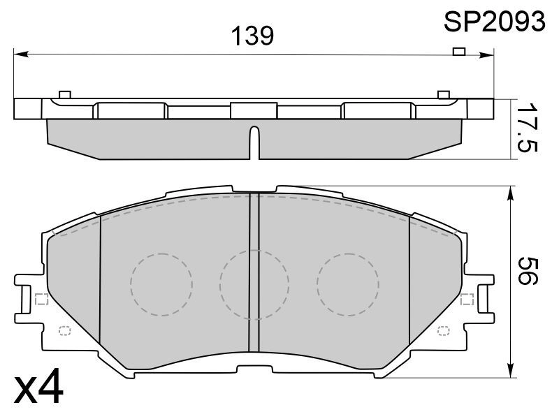 SP2093 SANGSIN Колодки торм. пер. TOYOTA RAV 4 lll 06- 2.4VVTi 4WD/2.0D4-D 4WD; Auris 07->