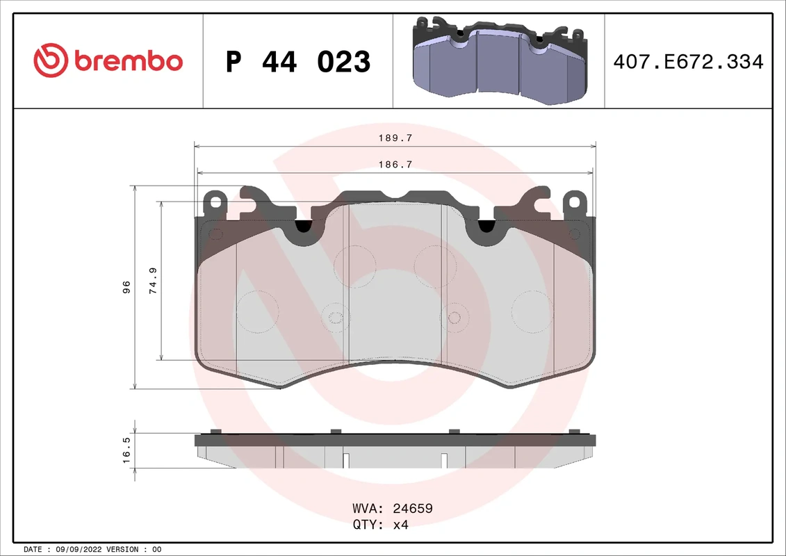 P44023 BREMBO Колодки торм.пер. LAND ROVER Range Rover Sport 3.0 TD, 5.0 V8