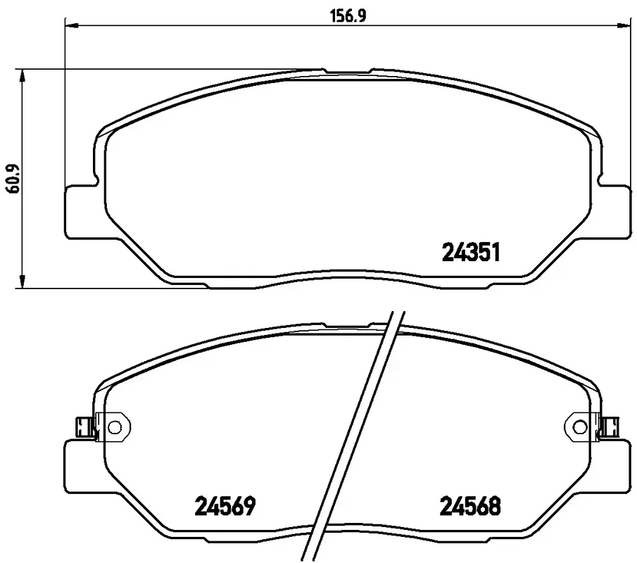 P30036 BREMBO Колодки торм. пер./дат. HYUNDAI Santa Fe [CM] 2.2CRDi/2.7 03/06->, KIA Carnival III 2.7/2.9CRDi 06/06->