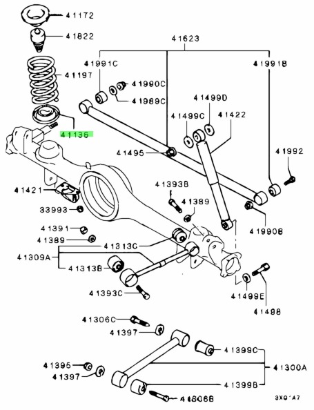 MITSUBISHI MR267534 на схеме (выделено ярко зелёным)