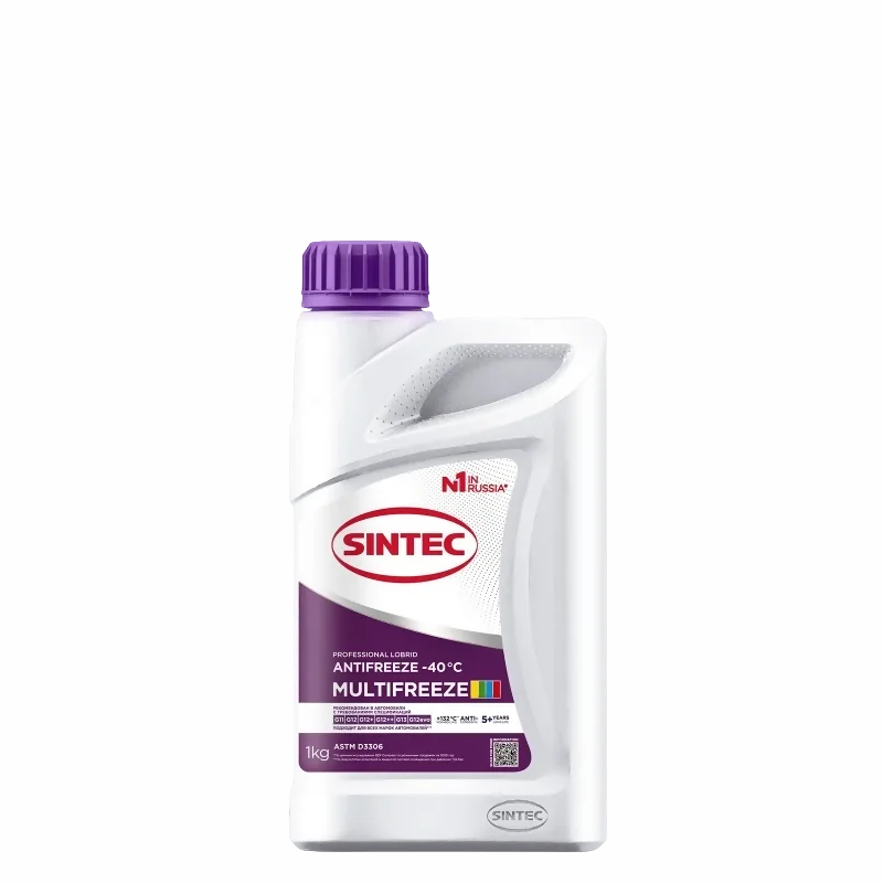 PROFESSIONAL LOBRID SINTEC MULTIFREEZE Универсальный антифриз для всех типов двигателей Sintec 990561, фиолетовый, до -40°С, 1 кг. Рекомендован в автомобили с требованиями спецификаций G11, G12, G12+, G12++, G13, G12evo!